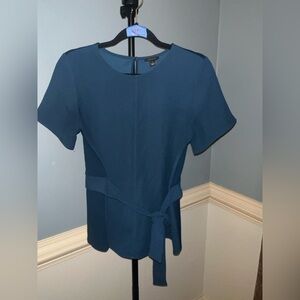 Ann Taylor Teal Blouse‎ with Tie Waist